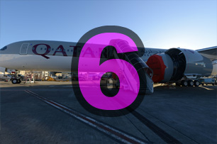 thumbnail of panoramic 360° photogrammetry photo of the Airbus A350-1000 Qatar