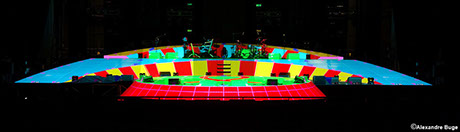 a photo of the video mapped TV stage of Sidaction